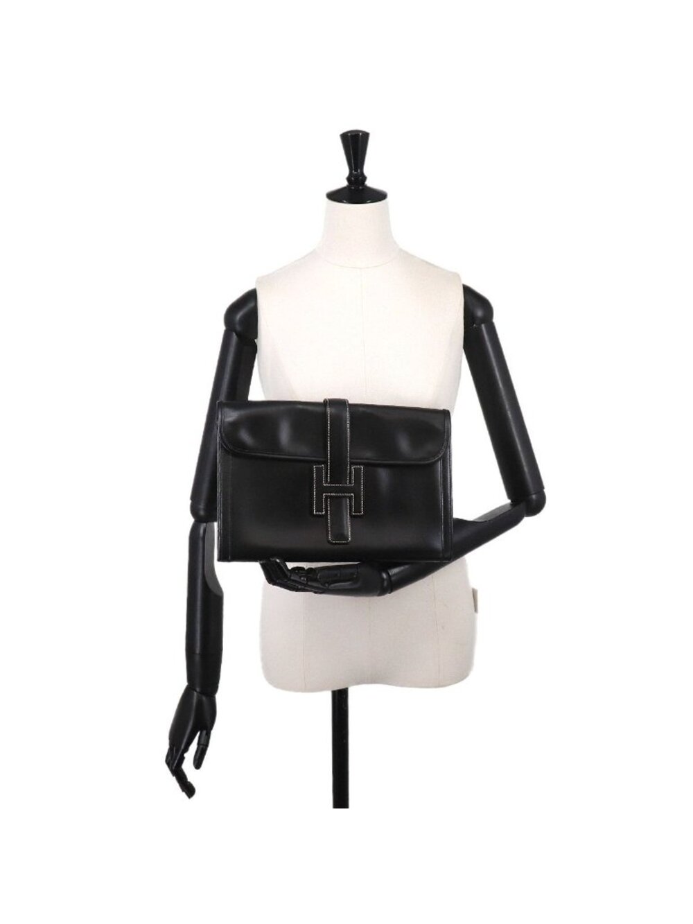Hermes Jige PM Clutch Box Calf Black - Picture 10 of 10